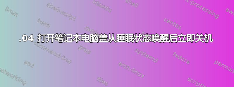 18.04 打开笔记本电脑盖从睡眠状态唤醒后立即关机