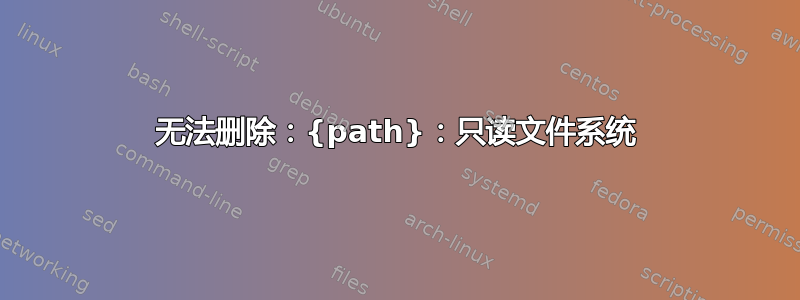 无法删除：{path}：只读文件系统