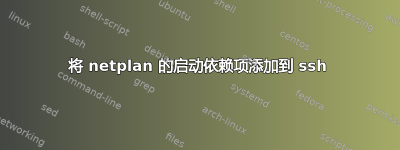 将 netplan 的启动依赖项添加到 ssh