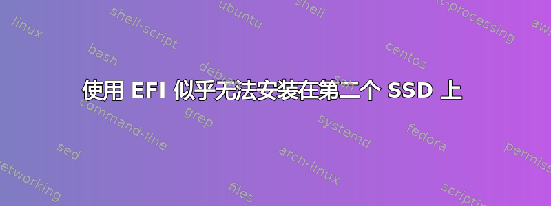 使用 EFI 似乎无法安装在第二个 SSD 上