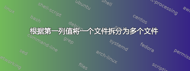 根据第一列值将一个文件拆分为多个文件