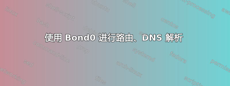 使用 Bond0 进行路由、DNS 解析