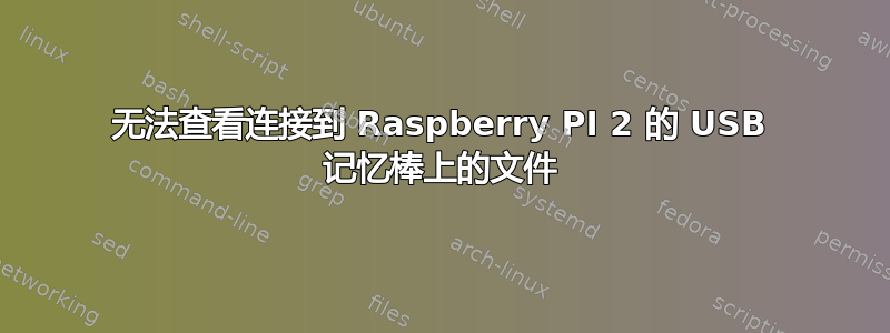 无法查看连接到 Raspberry PI 2 的 USB 记忆棒上的文件