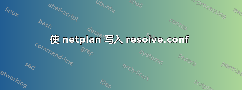 使 netplan 写入 resolve.conf