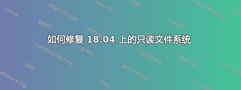 如何修复 18.04 上的只读文件系统