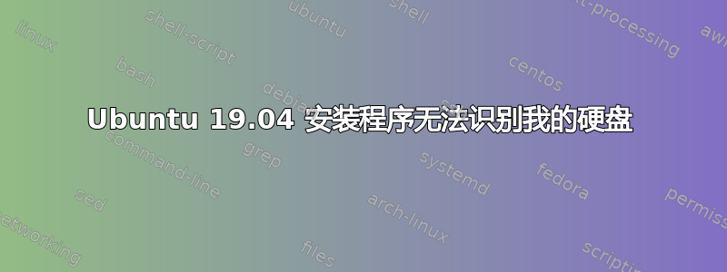 Ubuntu 19.04 安装程序无法识别我的硬盘