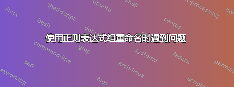 使用正则表达式组重命名时遇到问题