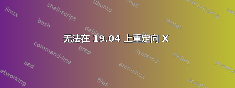 无法在 19.04 上重定向 X