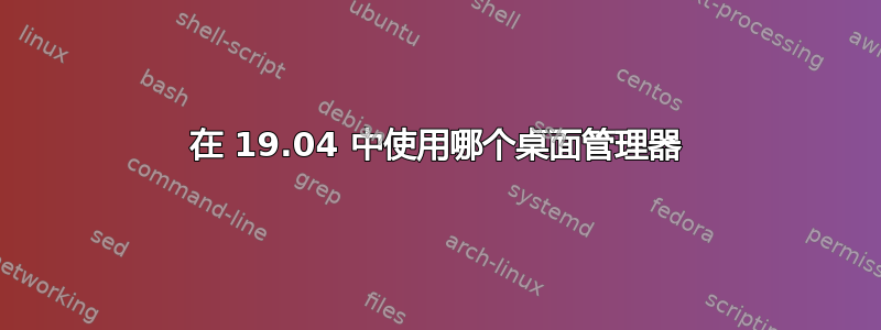 在 19.04 中使用哪个桌面管理器