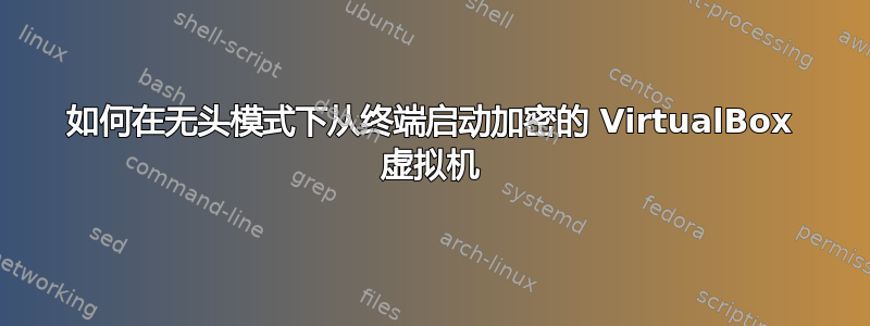 如何在无头模式下从终端启动加密的 VirtualBox 虚拟机