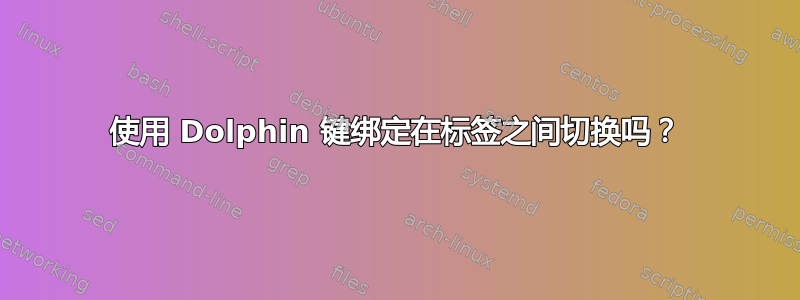 使用 Dolphin 键绑定在标签之间切换吗？