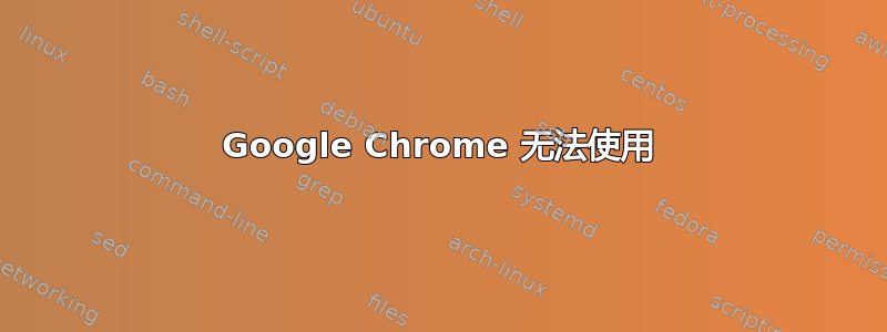 Google Chrome 无法使用