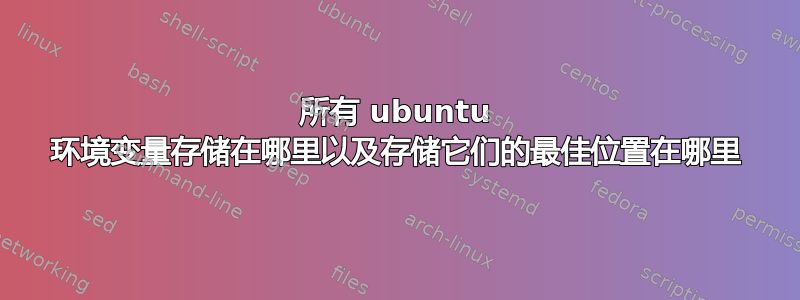 所有 ubuntu 环境变量存储在哪里以及存储它们的最佳位置在哪里