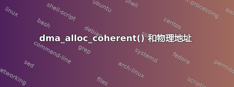 dma_alloc_coherent() 和物理地址