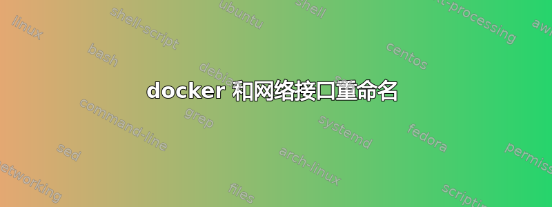 docker 和网络接口重命名