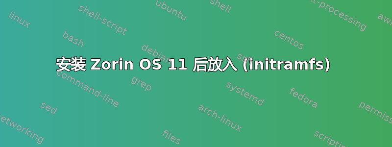 安装 Zorin OS 11 后放入 (initramfs)