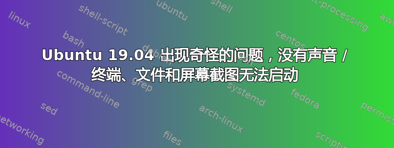 Ubuntu 19.04 出现奇怪的问题，没有声音 / 终端、文件和屏幕截图无法启动