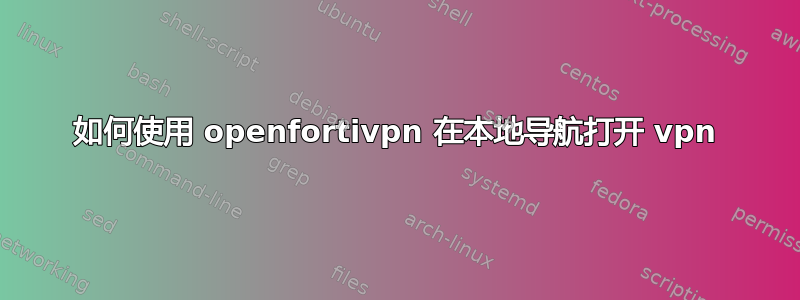 如何使用 openfortivpn 在本地导航打开 vpn