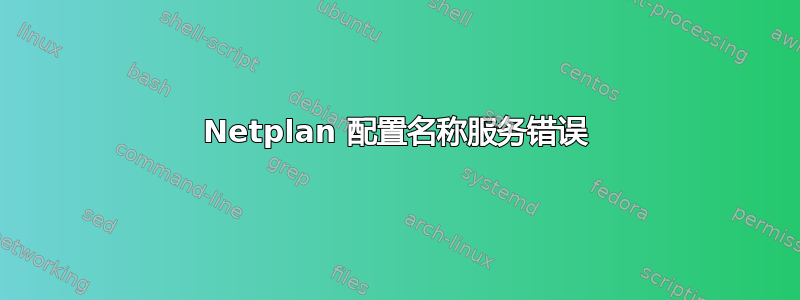 Netplan 配置名称服务错误