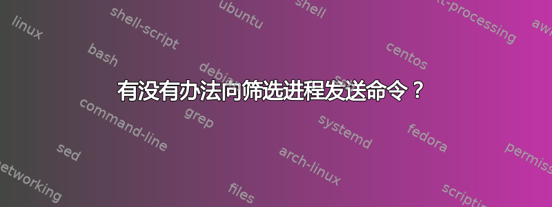 有没有办法向筛选进程发送命令？