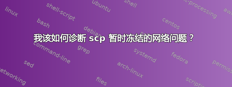 我该如何诊断 scp 暂时冻结的网络问题？