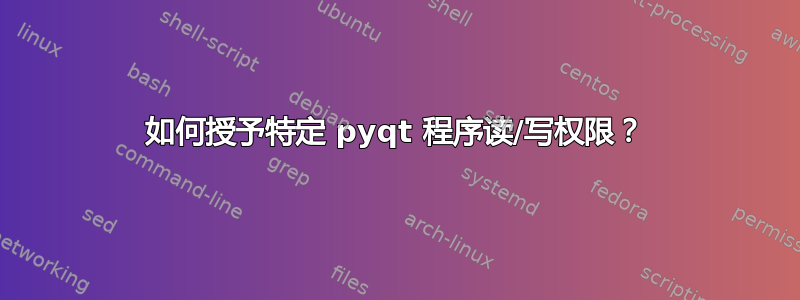 如何授予特定 pyqt 程序读/写权限？