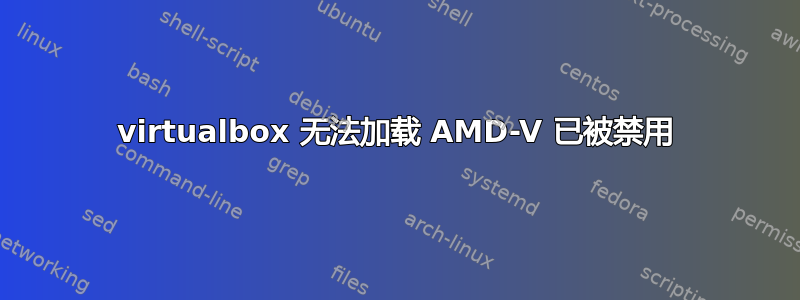 virtualbox 无法加载 AMD-V 已被禁用