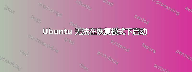 Ubuntu 无法在恢复模式下启动