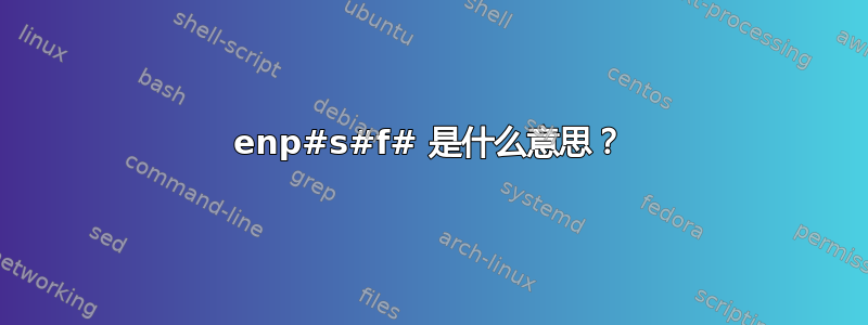 enp#s#f# 是什么意思？