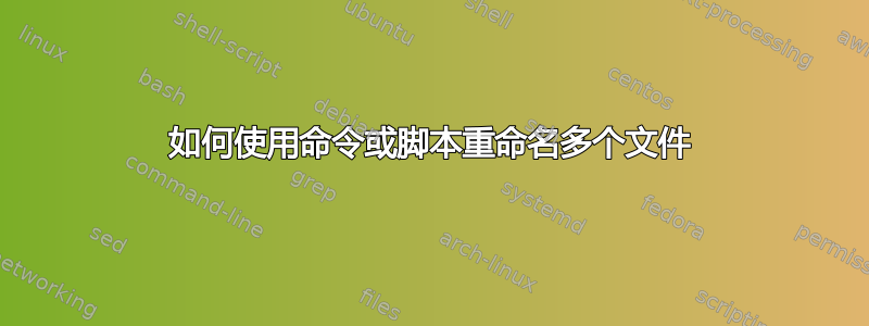 如何使用命令或脚本重命名多个文件