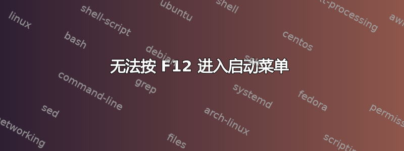 无法按 F12 进入启动菜单