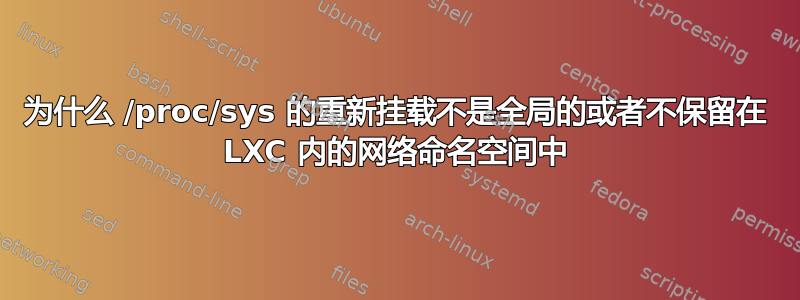 为什么 /proc/sys 的重新挂载不是全局的或者不保留在 LXC 内的网络命名空间中