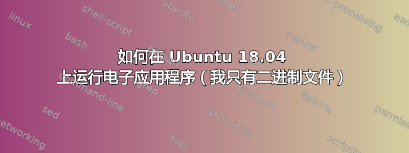 如何在 Ubuntu 18.04 上运行电子应用程序（我只有二进制文件）