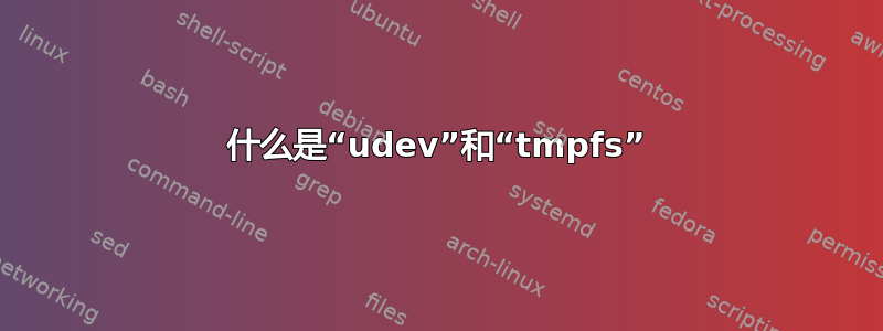 什么是“udev”和“tmpfs”