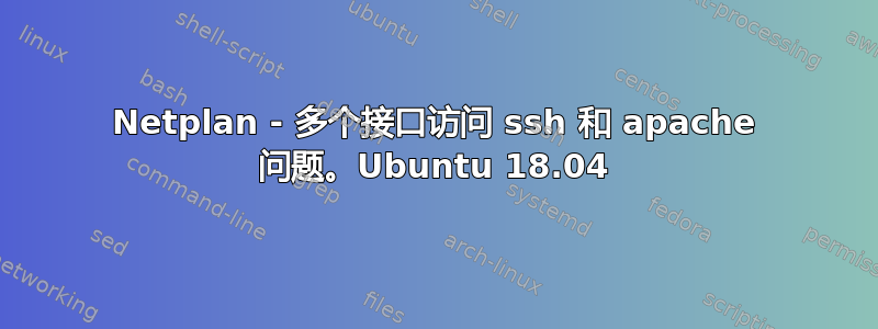 Netplan - 多个接口访问 ssh 和 apache 问题。Ubuntu 18.04