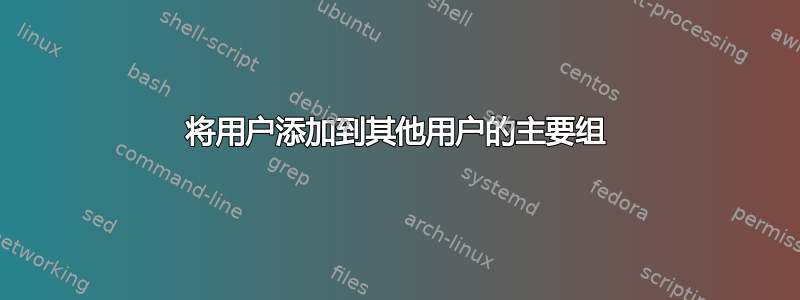 将用户添加到其他用户的主要组