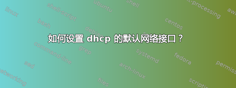 如何设置 dhcp 的默认网络接口？