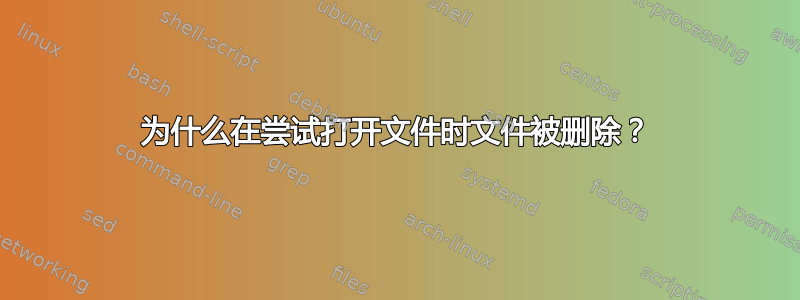 为什么在尝试打开文件时文件被删除？