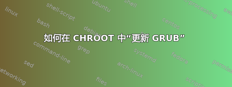 如何在 CHROOT 中“更新 GRUB”