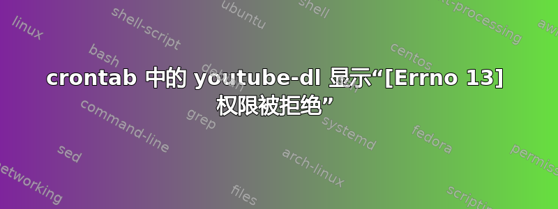 crontab 中的 youtube-dl 显示“[Errno 13] 权限被拒绝”