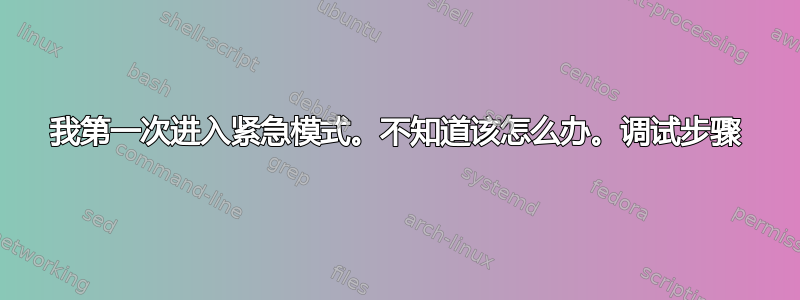 我第一次进入紧急模式。不知道该怎么办。调试步骤