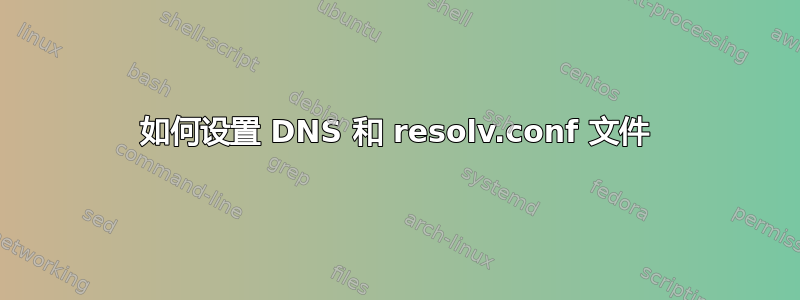 如何设置 DNS 和 resolv.conf 文件