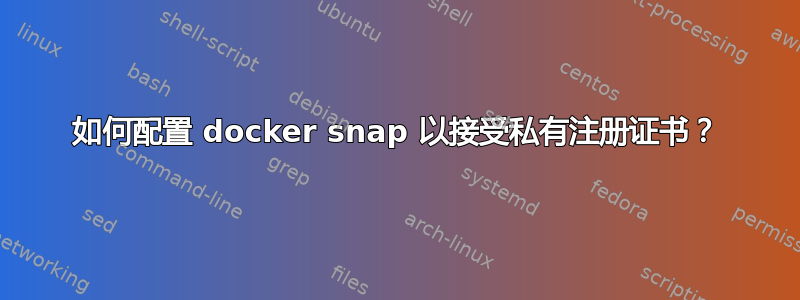 如何配置 docker snap 以接受私有注册证书？