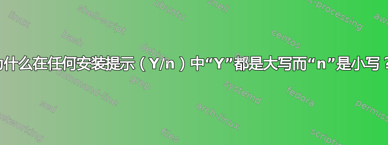 为什么在任何安装提示（Y/n）中“Y”都是大写而“n”是小写？