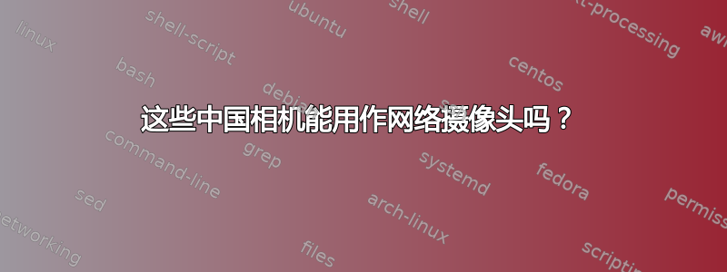 这些中国相机能用作网络摄像头吗？