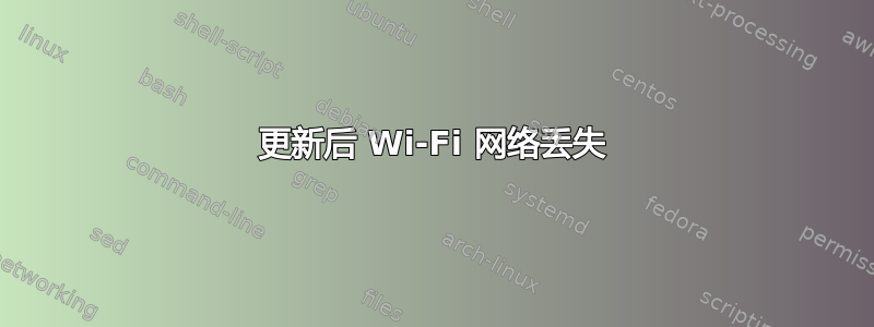 更新后 Wi-Fi 网络丢失