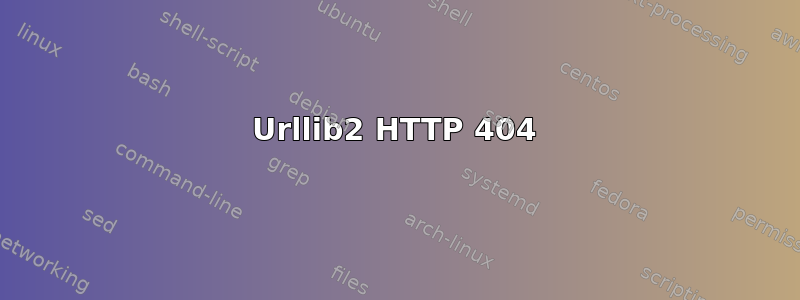 Urllib2 HTTP 404