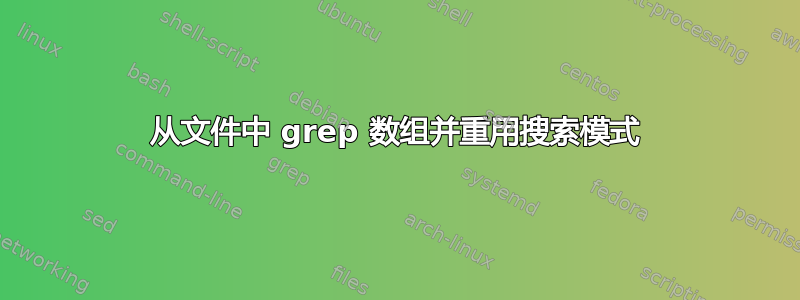 从文件中 grep 数组并重用搜索模式