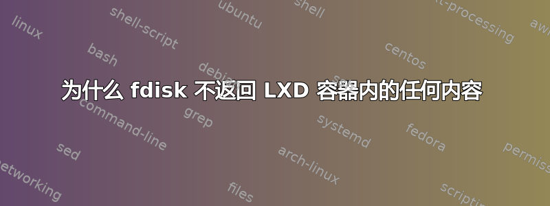 为什么 fdisk 不返回 LXD 容器内的任何内容