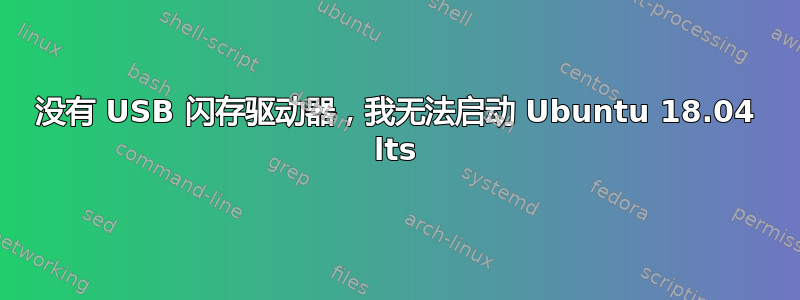 没有 USB 闪存驱动器，我无法启动 Ubuntu 18.04 lts